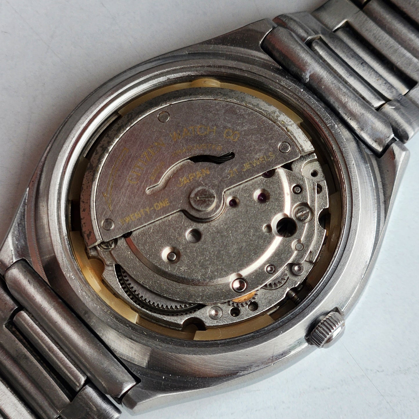 Vintage 1991 Original Citizen Automatic 8200 Blue Face 21 Jewels Day-Date Japanese Men's Wrist Watch ET17