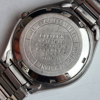Vintage 1989 Original Citizen Automatic 8200 Black Face 21 Jewels Day-Date Japanese Men's Wrist Watch ET19