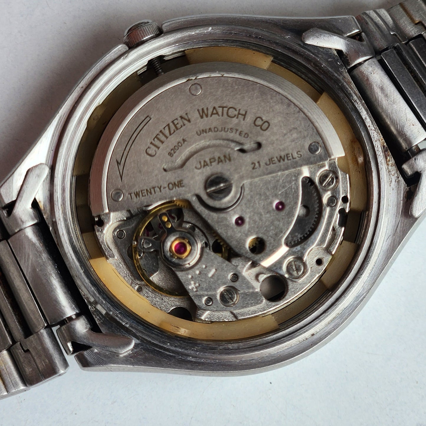 Vintage 1989 Original Citizen Automatic 8200 Black Face 21 Jewels Day-Date Japanese Men's Wrist Watch ET19