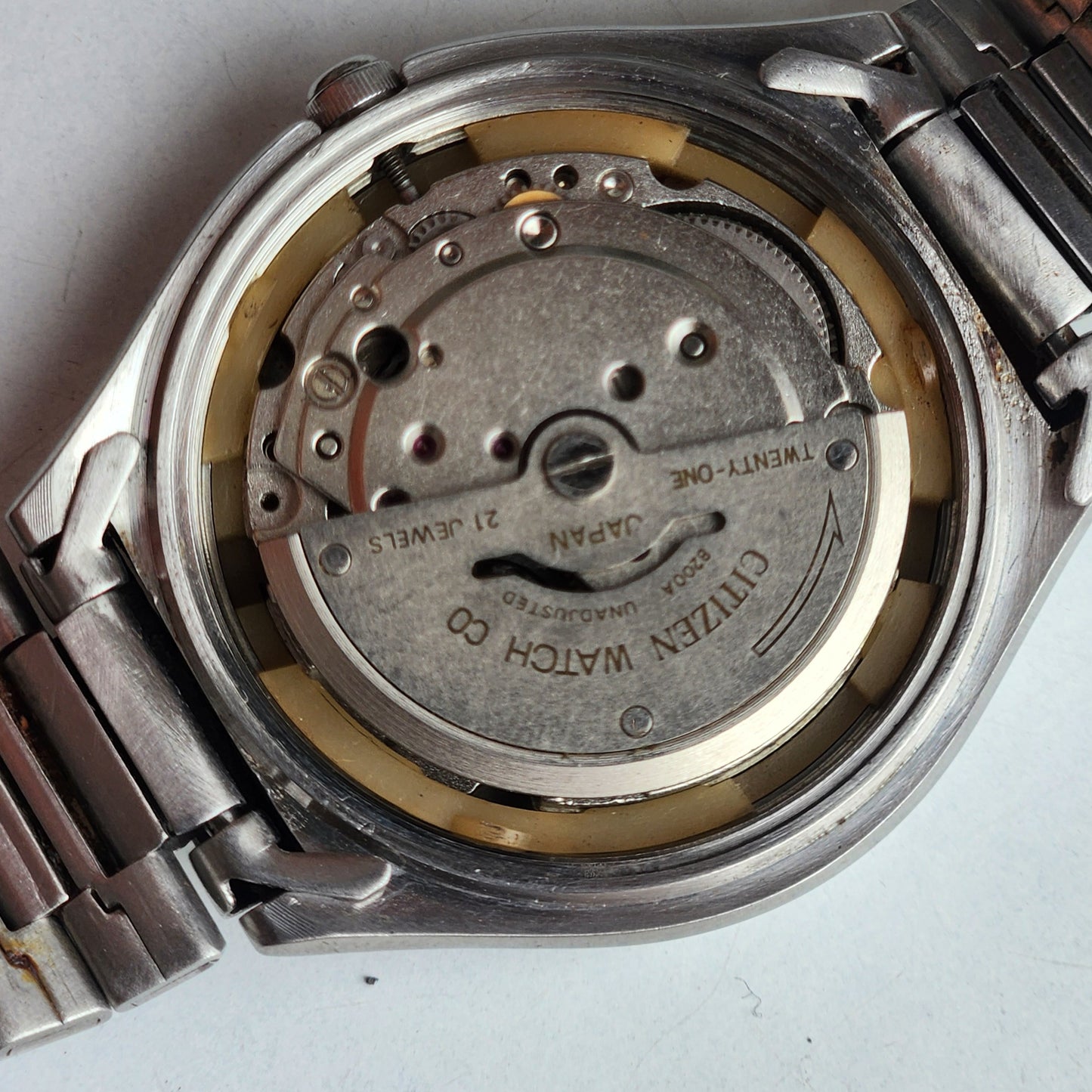 Vintage 1989 Original Citizen Automatic 8200 Black Face 21 Jewels Day-Date Japanese Men's Wrist Watch ET19