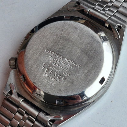 Vintage 1987 Original Citizen Automatic 8200 Black Face 21 Jewels Day-Date Japanese Men's Wrist Watch ET20