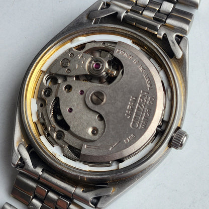 Vintage 1990 Original Citizen Automatic 8200 White Face 21 Jewels Day-Date Japanese Men's Wrist Watch ET28