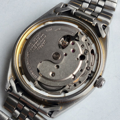 Vintage 1990 Original Citizen Automatic 8200 White Face 21 Jewels Day-Date Japanese Men's Wrist Watch ET28