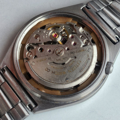 Vintage 1989 Original Citizen Automatic 8200 Grey Face 21 Jewels Day-Date Japanese Men's Wrist Watch ET32