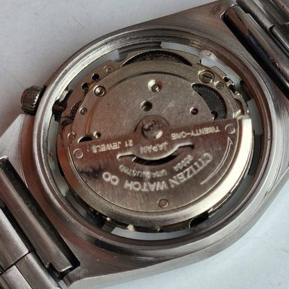Vintage 1988 Original Citizen Automatic 8200 Black/Grey Face 21 Jewels Day-Date Japanese Men's Wrist Watch ET35