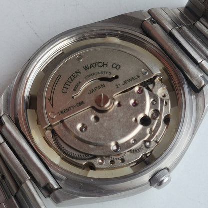 Vintage 1995 Original Citizen Automatic 8200 Balck Face 21 Jewels Day-Date Japanese Men's Wrist Watch ET42