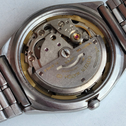 Vintage 1981 Original Citizen Automatic 8200 Black Face 21 Jewels Day-Date Japanese Men's Wrist Watch ET44