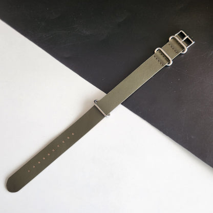 18MM Leather Nato Green Strap for Automatic Mechanical Watches H08