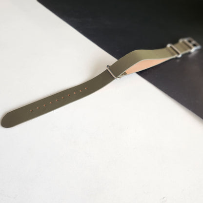 18MM Leather Nato Green Strap for Automatic Mechanical Watches H08