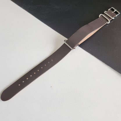 18MM Leather Nato Dark Brown Strap for Automatic Mechanical Watches H09