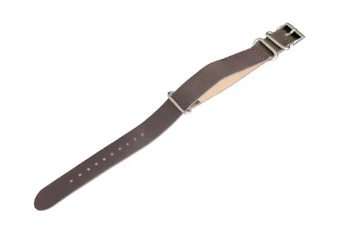 Vintage MOD HMT Kohinoor Devanagari Hand Winding 17 Jewels SIlver Face Black Strap Men's Wrist Watch G26
