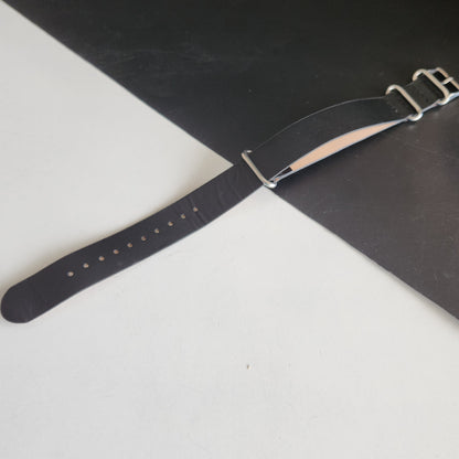 18MM Leather Nato Black Strap for Automatic Mechanical Watches H10