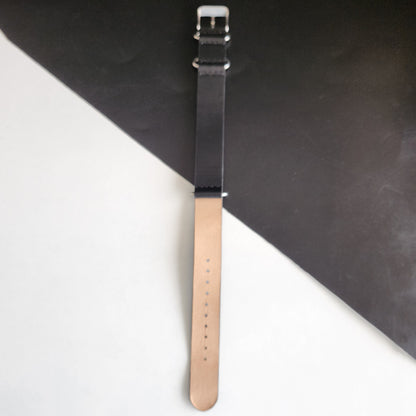 18MM Leather Nato Black Strap for Automatic Mechanical Watches H10