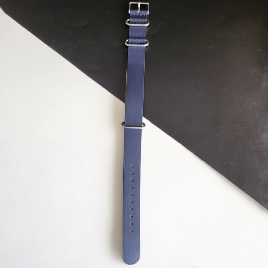 18MM Leather Nato Blue Strap for Automatic Mechanical Watches H11