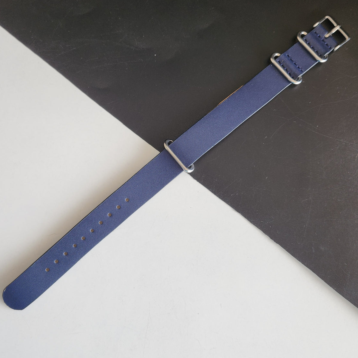 18MM Leather Nato Blue Strap for Automatic Mechanical Watches H11
