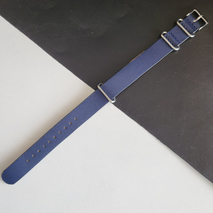 18MM Leather Nato Blue Strap for Automatic Mechanical Watches H11