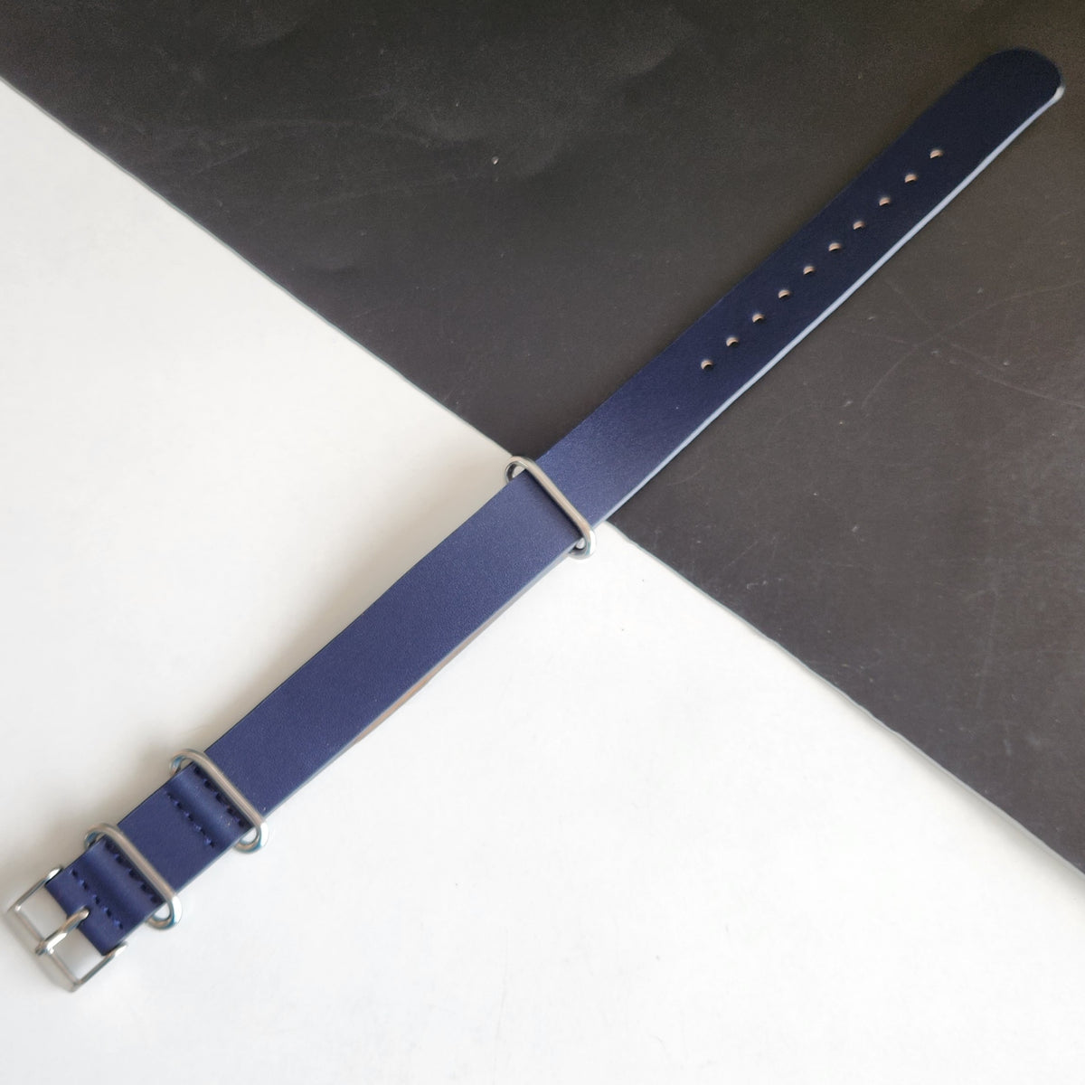 18MM Leather Nato Blue Strap for Automatic Mechanical Watches H11