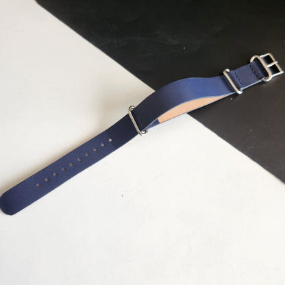 18MM Leather Nato Blue Strap for Automatic Mechanical Watches H11