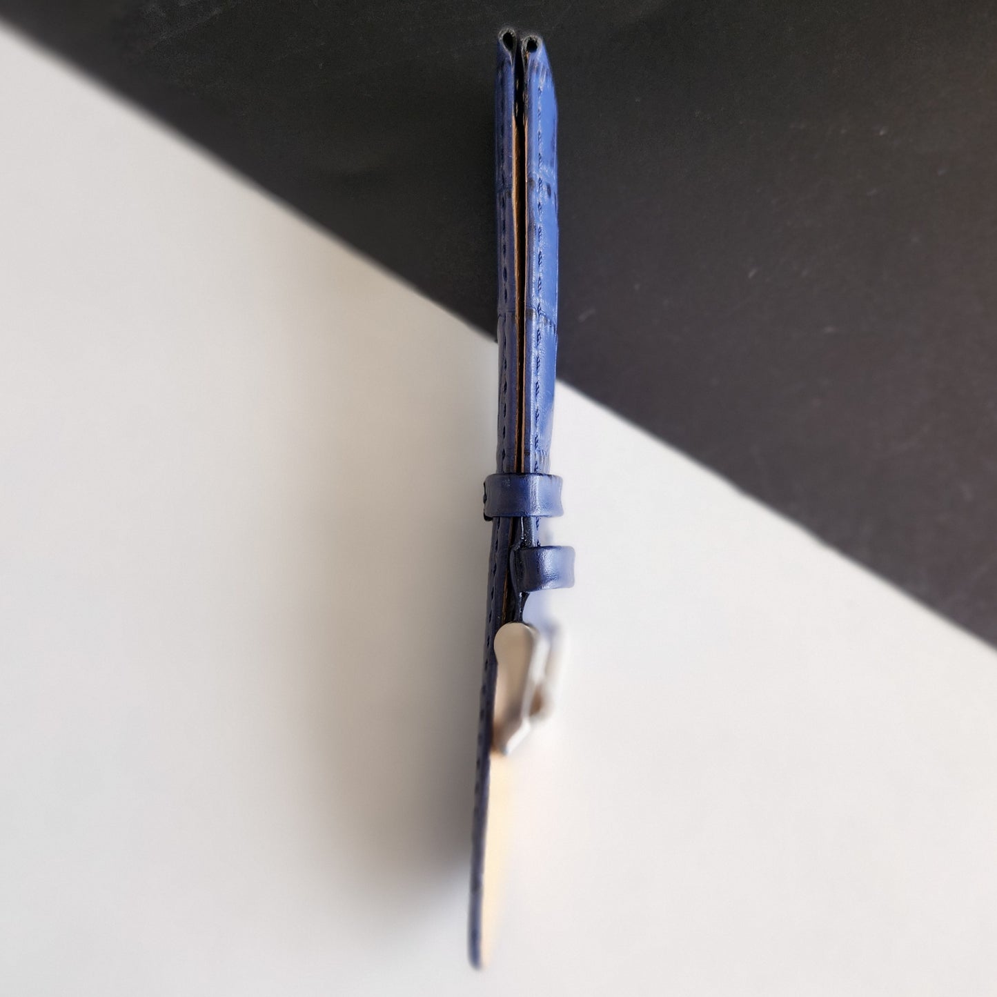 18MM Blue Leather Croco Strap for Automatic Mechanical Watches H12