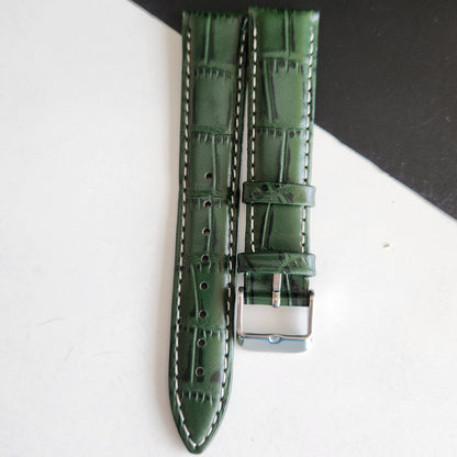 18MM Green Leather Croco Strap for Automatic Mechanical Watches H14