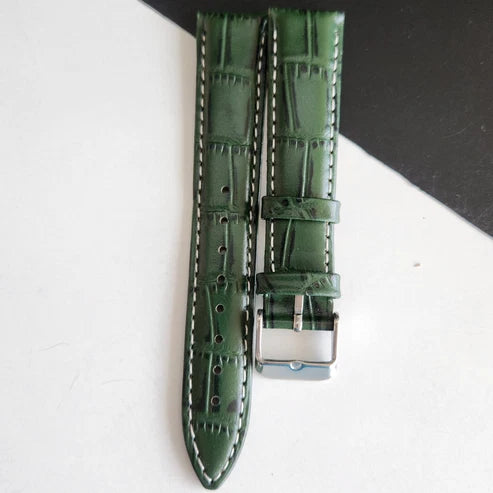 Vintage MOD HMT Pilot Hand Winding 17 Jewels Green Face Green Strap Men's Wrist Watch G28