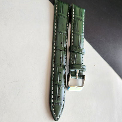 18MM Green Leather Croco Strap for Automatic Mechanical Watches H14