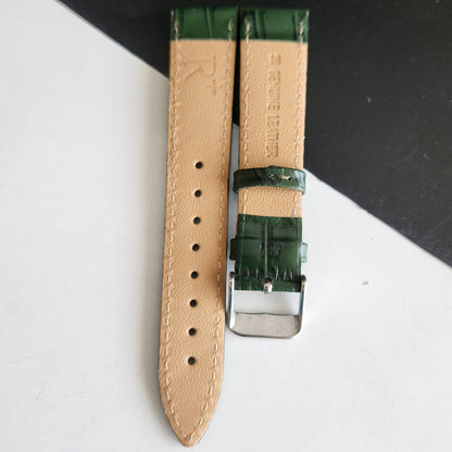 18MM Green Leather Croco Strap for Automatic Mechanical Watches H14