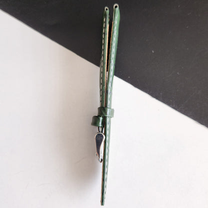 18MM Green Leather Croco Strap for Automatic Mechanical Watches H14