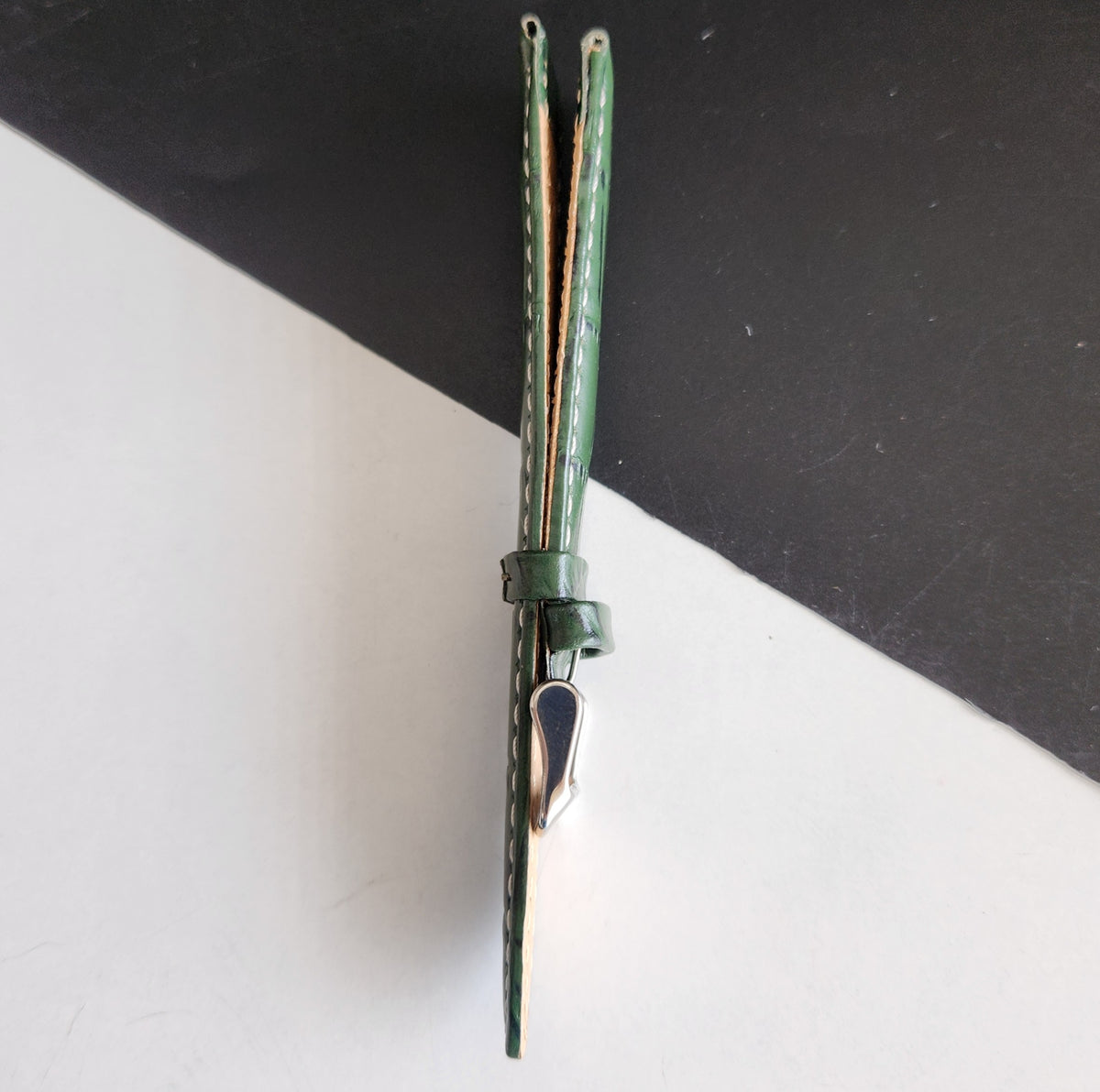 18MM Green Leather Croco Strap for Automatic Mechanical Watches H14
