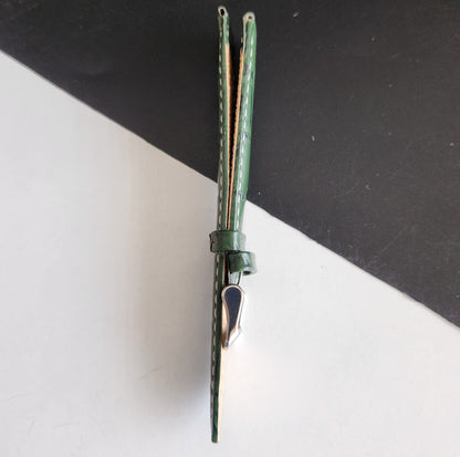 18MM Green Leather Croco Strap for Automatic Mechanical Watches H14