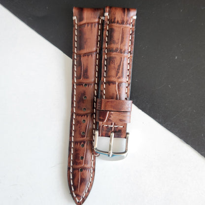 18MM Broen Croco Leather Strap for Automatic Mechanical Watches H16