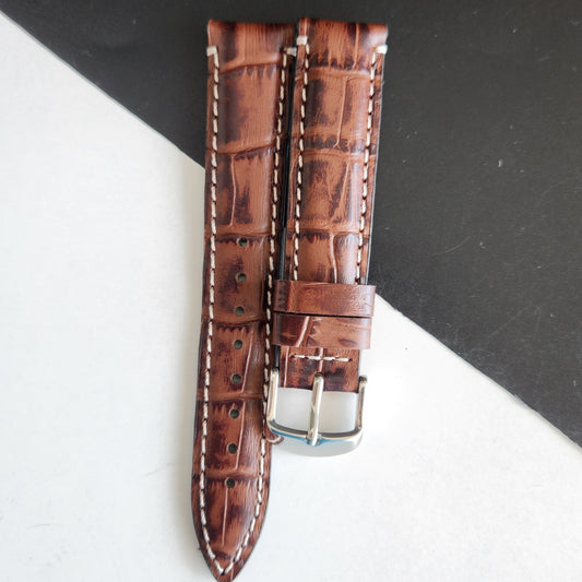 18MM Broen Croco Leather Strap for Automatic Mechanical Watches H16