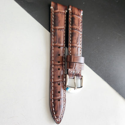 18MM Broen Croco Leather Strap for Automatic Mechanical Watches H16