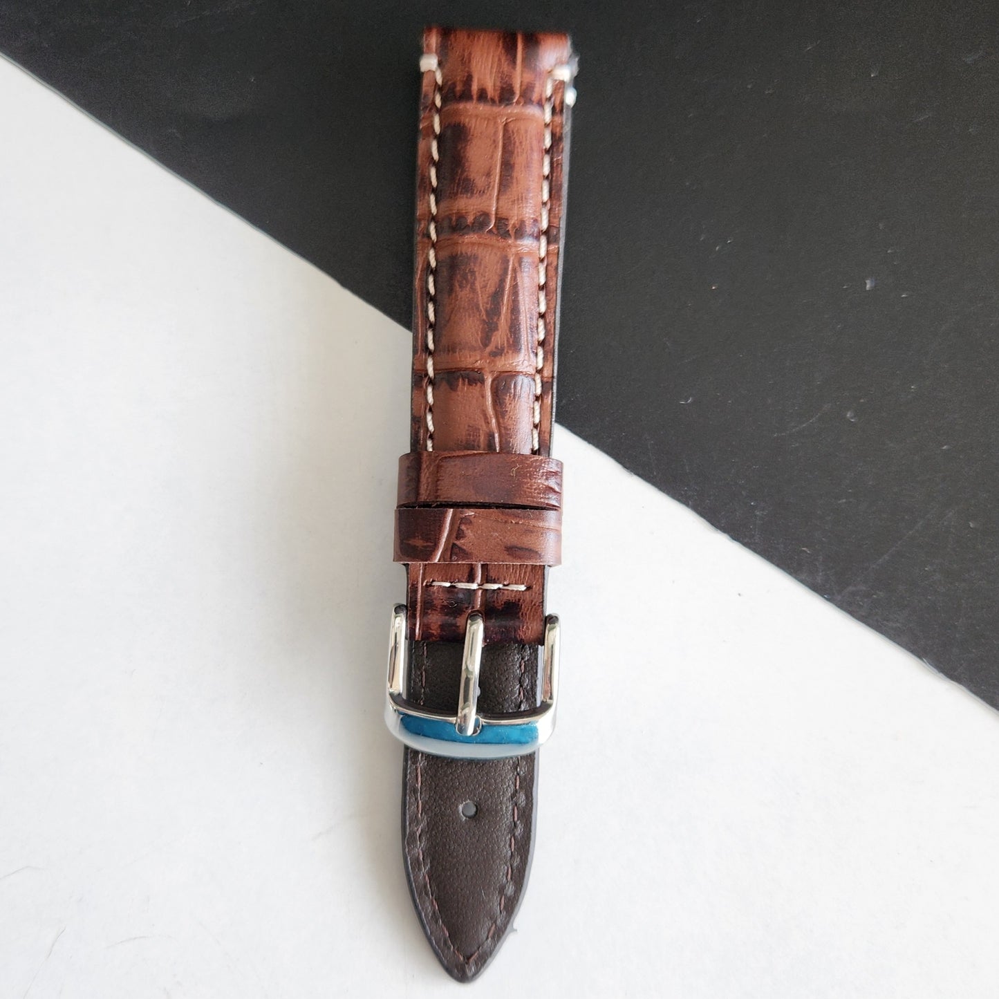 18MM Broen Croco Leather Strap for Automatic Mechanical Watches H16