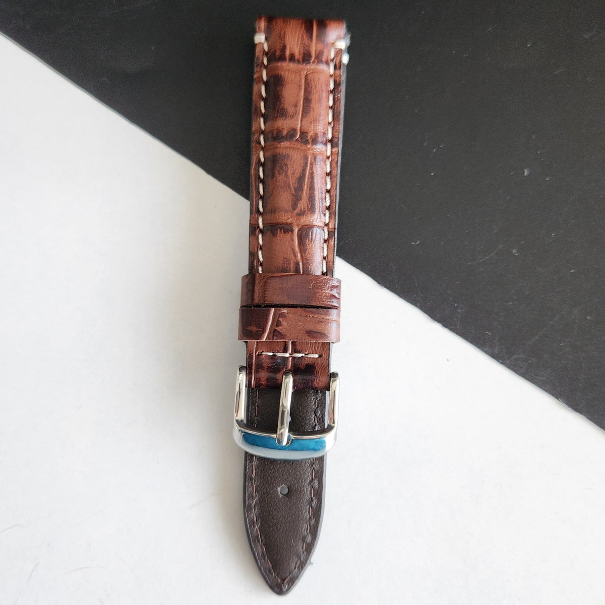18MM Broen Croco Leather Strap for Automatic Mechanical Watches H16