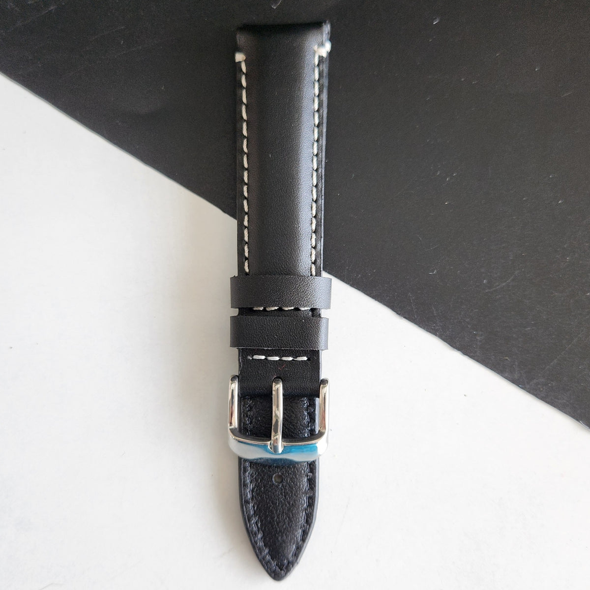 18MM Black Leather Strap for Automatic Mechanical Watches H17