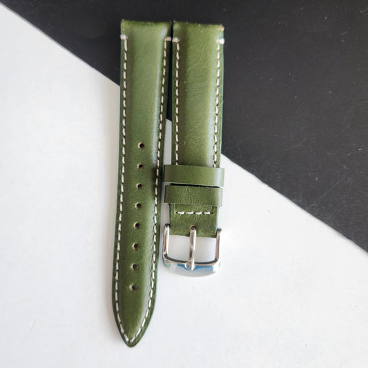 18MM Green Leather Strap for Automatic Mechanical Watches H20