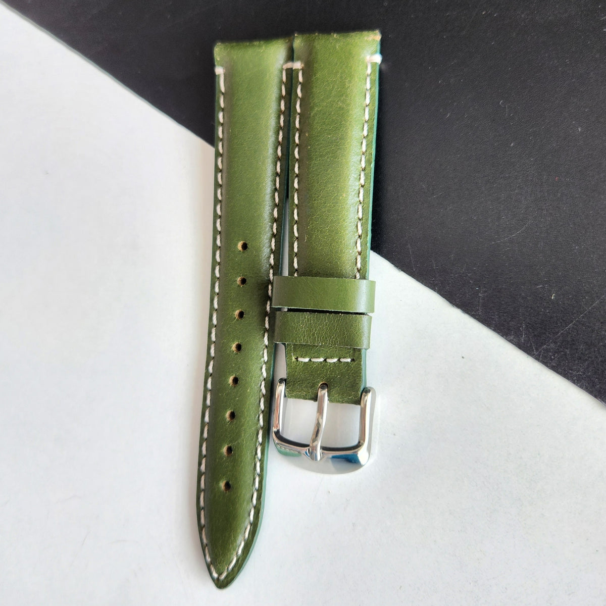 18MM Green Leather Strap for Automatic Mechanical Watches H20