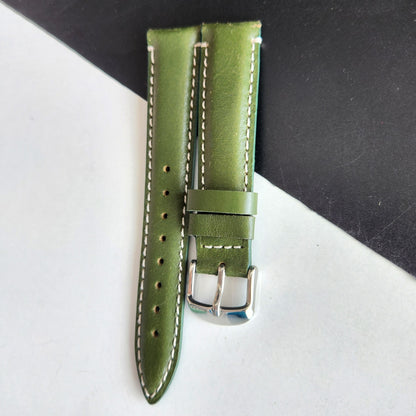 18MM Green Leather Strap for Automatic Mechanical Watches H20