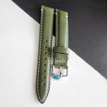 18MM Green Leather Strap for Automatic Mechanical Watches H20