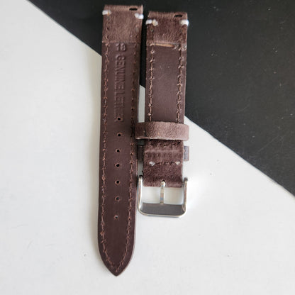 18MM Brown Suede Leather Strap for Automatic Mechanical Watches H24