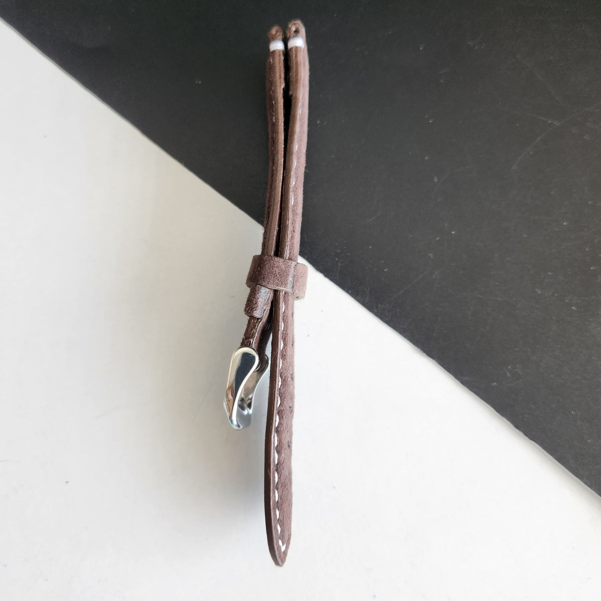 18MM Brown Suede Leather Strap for Automatic Mechanical Watches H24