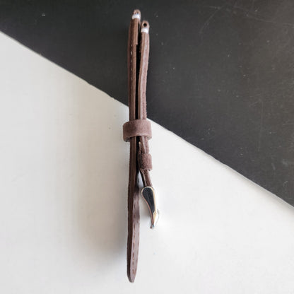 18MM Brown Suede Leather Strap for Automatic Mechanical Watches H24