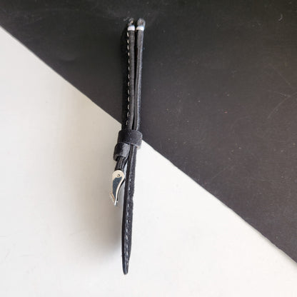 18MM Black Suede Leather Strap for Automatic Mechanical Watches H25