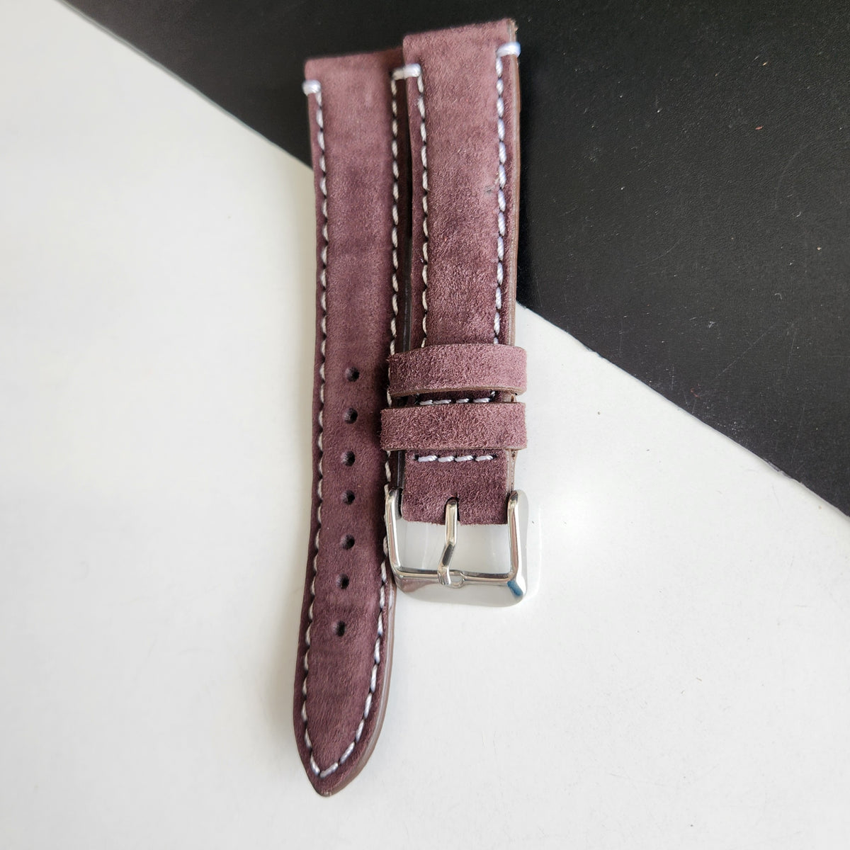 18MM Brown Suede Leather Strap for Automatic Mechanical Watches H26