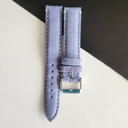 18MM Sky Blue Suede Leather Strap for Automatic Mechanical Watches H27