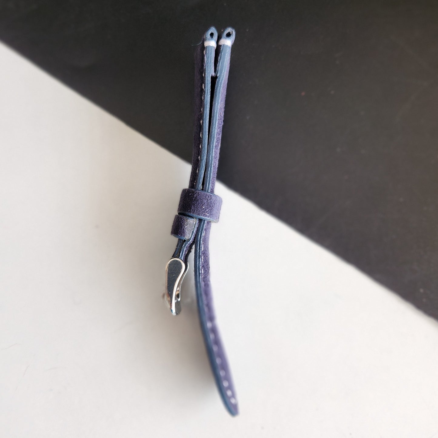 18MM Blue Suede Leather Strap for Automatic Mechanical Watches H28