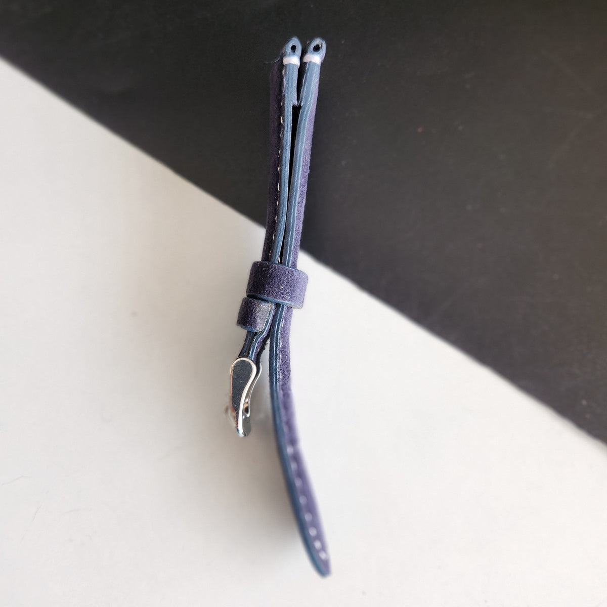 18MM Blue Suede Leather Strap for Automatic Mechanical Watches H28