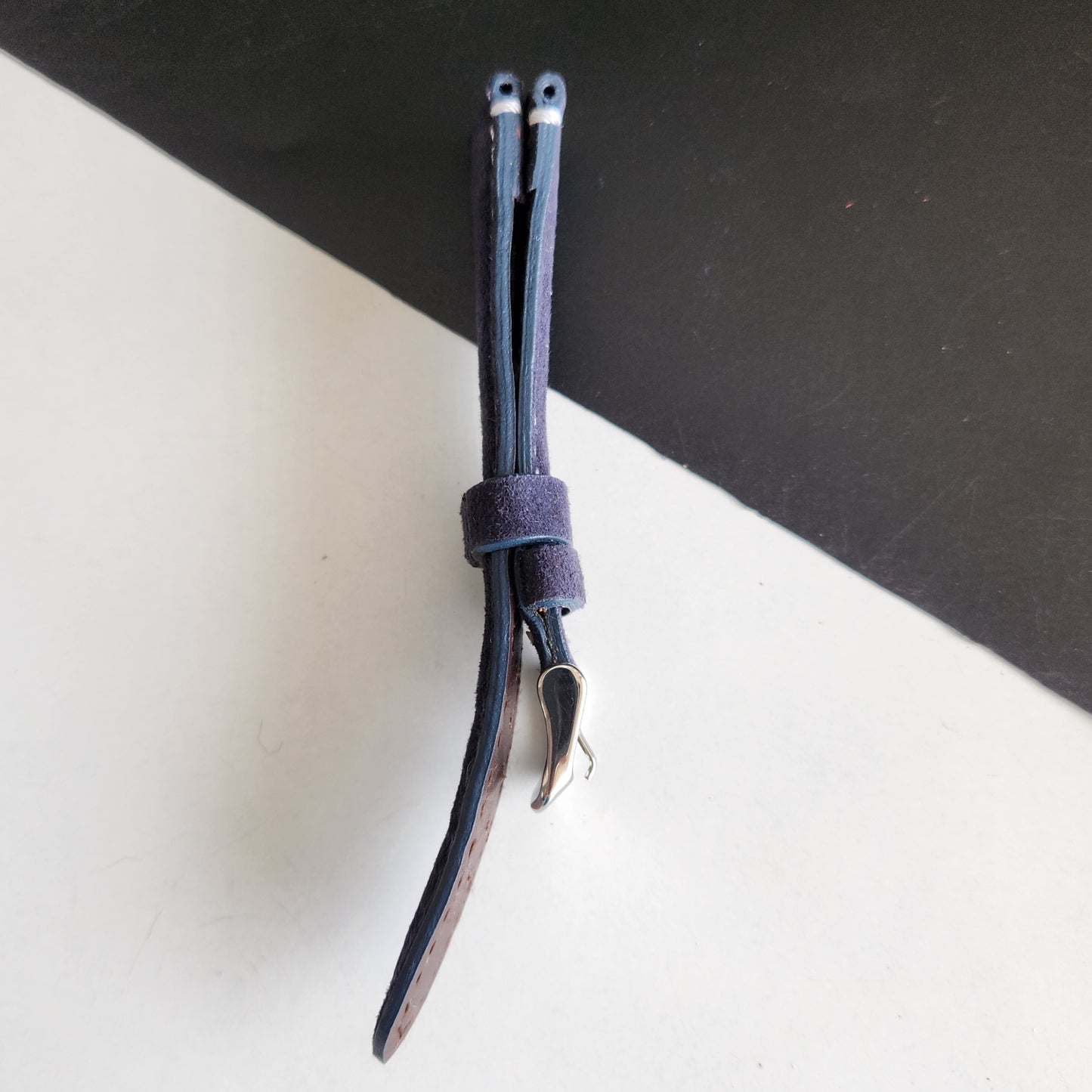 18MM Blue Suede Leather Strap for Automatic Mechanical Watches H28