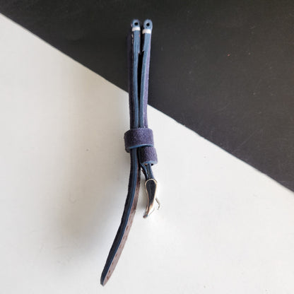 18MM Blue Suede Leather Strap for Automatic Mechanical Watches H28
